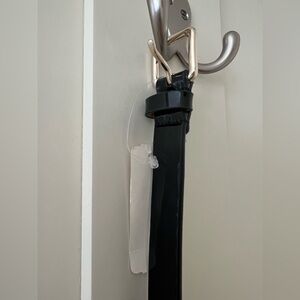 Talbots Patent Leather Black Belt with Gold Accents